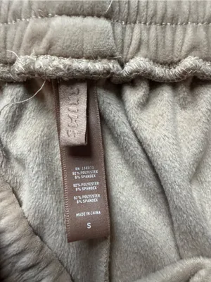 Skims Tan Velour Wide Leg Lounge Pants S thumbnail 2