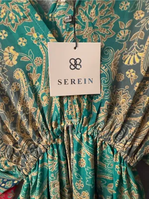 Bohemian Teal Paisley Maxi Dress with Tie Waist nwt thumbnail 4