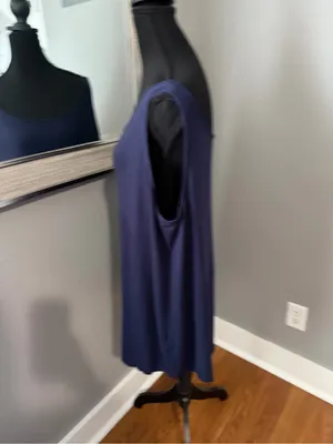 Eileen Fisher scoop neck tank top flowy costal navy XL. thumbnail 4