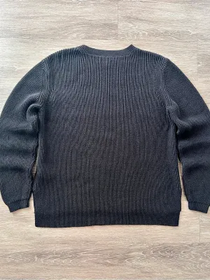 Goodthreads Women’s L Black 100% Cotton Shaker Knit Crewneck Sweater thumbnail 3