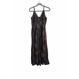 NEW Leopard Lightweight Spaghetti Strap Maxi Sun Dress M thumbnail 5