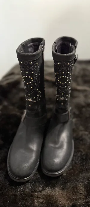 Donald j pliner raze black studded tall rock n roll boots tall 8.5 thumbnail 2