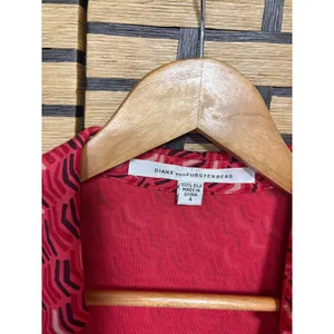 Diane von Furstenberg‎ Red Silk Wrap Dress Size 4 thumbnail 6
