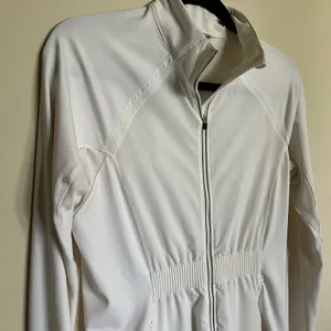 Athleta Jacket White Run‎ Free Full Zip Cinched Waist Vented Reflective Small thumbnail 5
