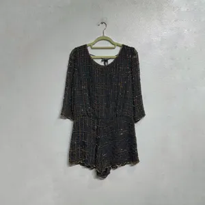 Raga Black Beaded Midnight Kiss Open Back Romper Sz M thumbnail 2