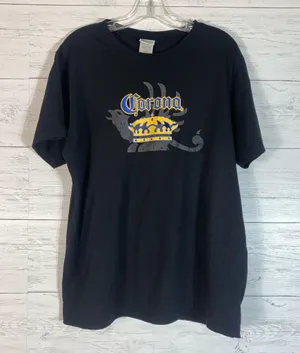Corona Extra Beer Shirt L Spell Out Logo Mexican Beer Graphic Logo Tee 2006 thumbnail 1