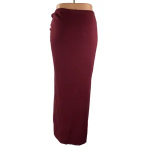 PRETTYLITTLETHING Red Draped High Side Slit Swim Cover Up Maxi Bodycon Skirt S thumbnail 4