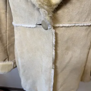 New York &‎ Company Women Tan Leather Sherpa Faux fur lining coat jacket Medium thumbnail 5