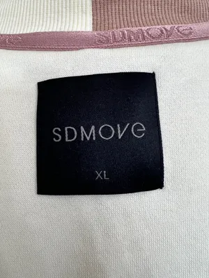 SDMOVE Two-Tone Zip Front Sweatshirt in Cream & Dusty Rose thumbnail 6
