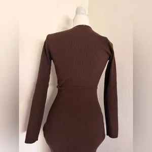Astr Chocolate Long Sleeve Dress thumbnail 4