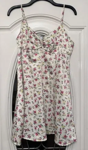 Aeropostale Mini Dress Medium White Ivory Pink‎ Floral Y2K thumbnail 1