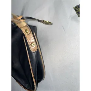 Brahmin Black‎ Leather Handbag Pecan Croc Embossed Trim & Handle 13x9.5" thumbnail 9