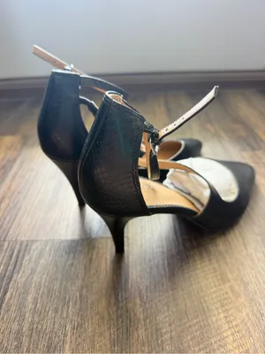 41 Hawthorn Black Ankle-Strap Pointed-Toe Heels NWOT no box thumbnail 3