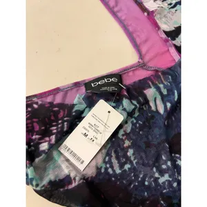 Deadstock Y2K BeBe Purple Mesh Flowy Layering Tank Top Size Medium NEW with Tags thumbnail 5