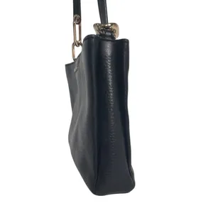 Michael‎ Kors Trisha Crossbody Women Medium Black Pebbled Leather Gold Hardware thumbnail 3