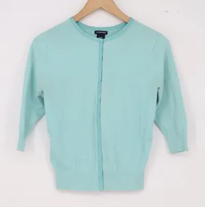 GAP Cardigan Womens S GapStretch Aqua 3/4 Sleeve Snap Front EXCELLENT thumbnail 1