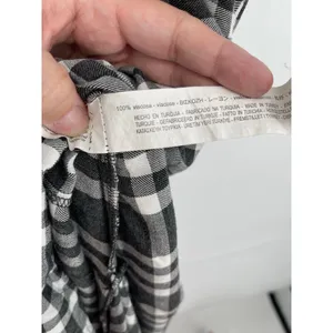 Zara Black White Gingham Lace Slit Shark-bite‎ Hem Size S Y2K Grunge Boho Punk thumbnail 8