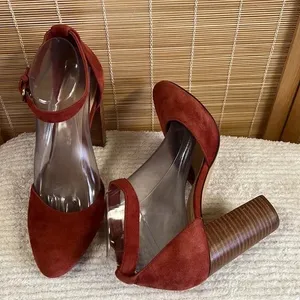 Gibson Latimer Red Heels with Ankle Strap and Chunky Heel thumbnail 4