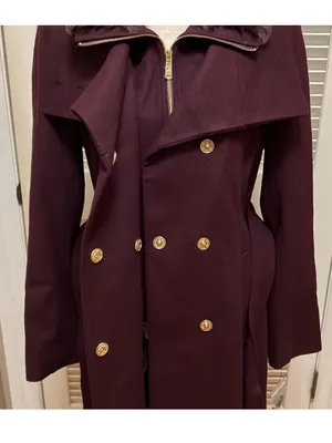 $360 Sam edelman belted wool coat in rich plum size 8 thumbnail 7