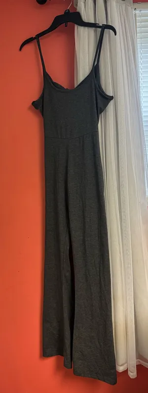 Icon apparel gray wide leg jumpsuit xl thumbnail 1