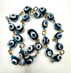 Evil Eye nazar beaded vintage long necklace thumbnail 1