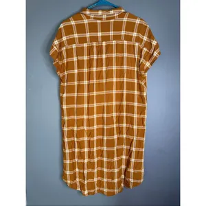 Old Navy Plaid Button Up Shirred Shirt Dress Size Large thumbnail 5