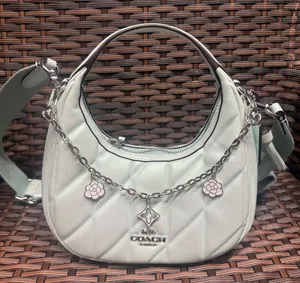 NWT Coach Carmen Mini Crossbody Bag CBI46 pearlized leather Silver/Green thumbnail 1