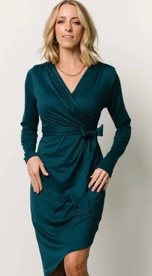 Baltic Born Babette Ruched Jersey Knit Knee Length Dress NO BELT thumbnail 1