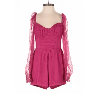 Lulus Magenta Flirty Fashionista Mesh Bustier Romper XS Party Night Out Coquette thumbnail 2