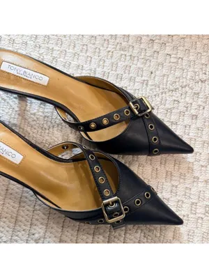 Tony Bianco Savior Kitten Heel Mules in Black Nappa thumbnail 2
