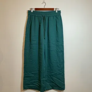 Halara Wide Leg Drawstring Pants Teal Green High Waisted Relaxed Boho S thumbnail 2