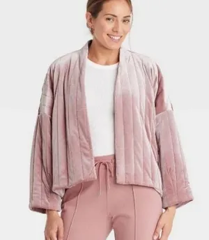 A New Day Pink Quilted Puffer Jacket thumbnail 1