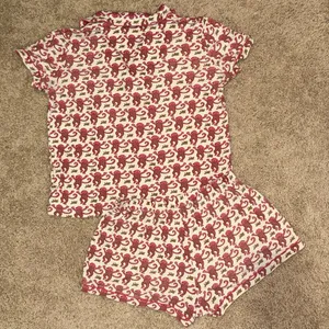 Roller Rabbit Pink Monkey Polo Pajama Short Sleeve Shirt and Shorts Set size Smal thumbnail 5