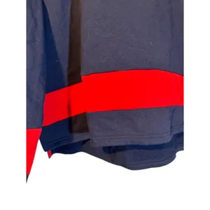 NFL Navy Blue Red Striped Hooded Patriots Boston Football Pullover Women Sz XL thumbnail 5
