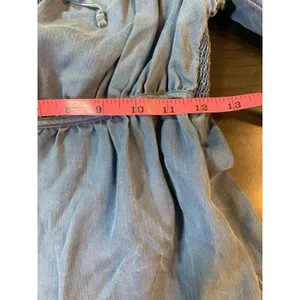 Old‎ Navy Smocked Peasant Dress Small Blue Tiered Swing Western Cottage Boho thumbnail 12