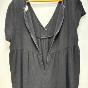 Natural Life Avery Wide Leg Jumpsuit Size‎ L/XL Black Linen Rayon Short Sleeve thumbnail 6
