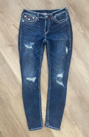 True Religion Skinny Jeans Curvy with Flap Big T Nat 30 thumbnail 1