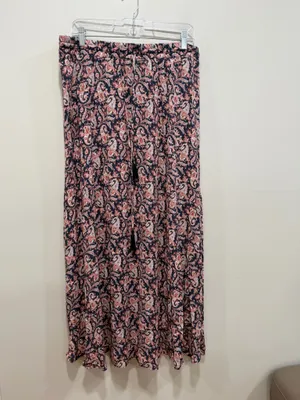 Westport 1962 Paisley Print Maxi Skirt Drawstring Tassel Side Slit Women’s Size Large thumbnail 2