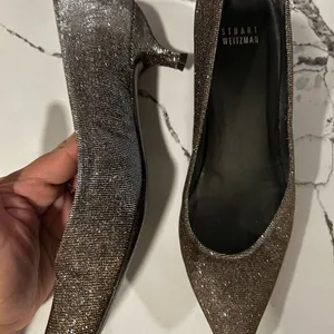 Stuart Weitzman Glittery Kitten Heel 8 thumbnail 2