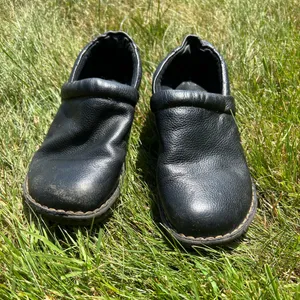 BøC Black Leather Clogs Size 9 thumbnail 2