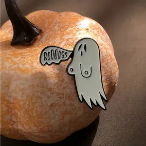 1pc‎ Ghost White Enamel Pin, Brooch Lapel Badge Cartoon Gothic Zinc Alloy Funky thumbnail 5