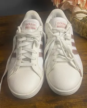 Adidas Cloud Foam Ortholite Float Womens Size 7 White With Rose Pink Stripped thumbnail 1