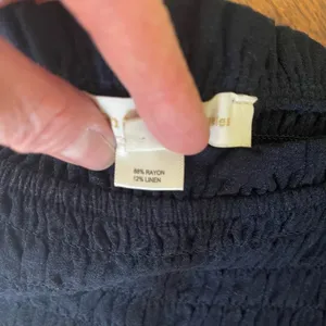 Monteau LA navy blue Square Neck shirred puff sleeve top Size M thumbnail 5