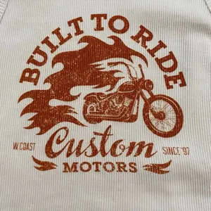 Garage Built To Ride Moto Graphic Ribbed Crop Tank Top White Size S thumbnail 8