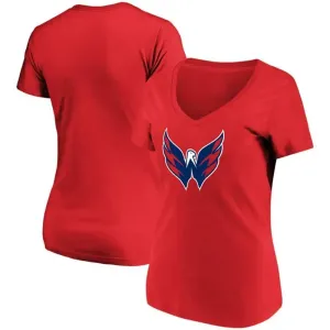 NWT Fanatics Washington Capitals Women's Lace-Up V-Neck‎ T-Shirt Red Size 2XL thumbnail 1