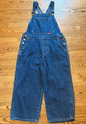 Ethyl Denim Overalls Bibs Cropped Vintage Blue thumbnail 1