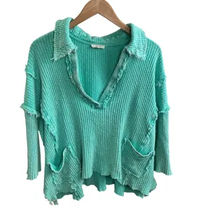 Easel Los Angeles‎ Ribbed Collared Neck Pullover Top Mint Green Size M thumbnail 2