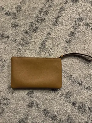 Coach Tan/Brown Leather Wristlet Pouch thumbnail 2