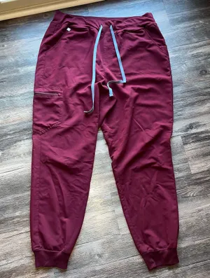 FIGS Burgundy Scrub Pants thumbnail 1