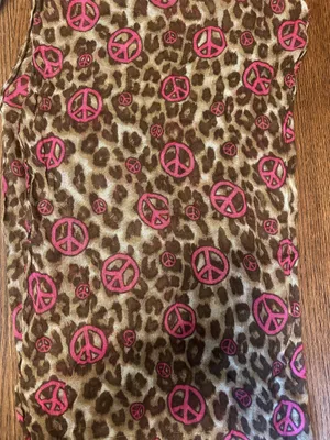 Justice Y2K Leopard Scarf with Peace Signs thumbnail 4